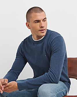 Tommy Hilfiger Structured Crew Neck Jumper Blue