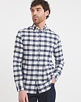 Tommy Hilifiger Long Sleeved Brushed Checked Shirt - Navy/ Ivory