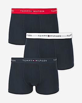 Tommy Hilfiger 3 Pack Signature Cotton Trunks - Navy Multi