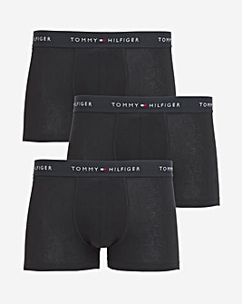Tommy Hilfiger 3 Pack Signature Cotton Trunks - Black