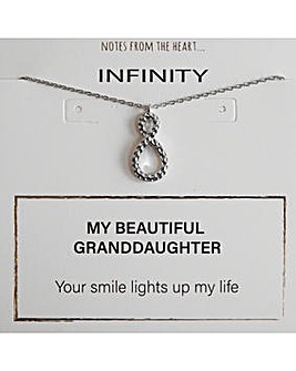 Notes from the Heart My Beautiful Granddaughter Infinity Necklet