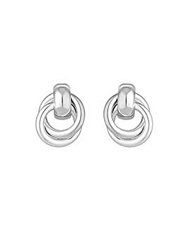 Jon Richard Silver Plated Knotted Door Knocker Earrings