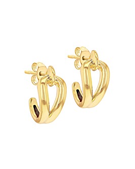 9ct Gold Hook Knot Half Creole Studs