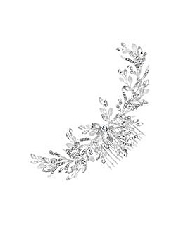 Jon Richard Penelope Occasion Crystal Beaded Sprig Leaf Wreath Comb