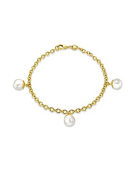 9ct Gold Pearl Drop Bracelet