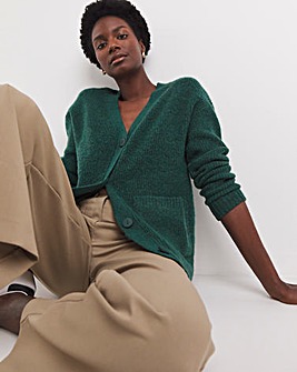 Button Ribbed Cardigan