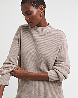 High Neck Ribbed Tunic