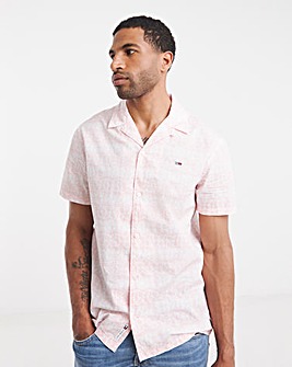 Tommy Jeans Short Sleeve Print Shirt - Pink