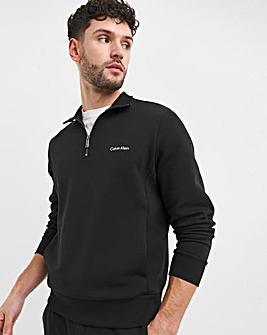 Calvin Klein Black Micro Logo 1/4 Zip Sweatshirt