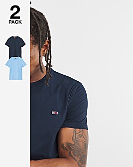 Tommy Jeans 2 Pack Short Sleeve Flag T-Shirt - Navy/Blue