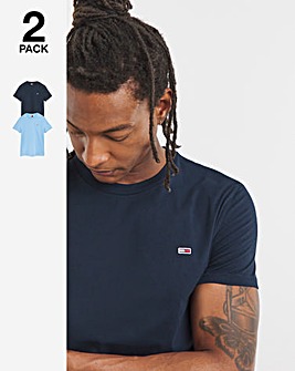 Tommy Jeans 2 Pack Short Sleeve Flag T-Shirt - Navy/Blue