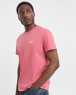 Tommy Jeans Short Sleeve Signature T-Shirt - Pink