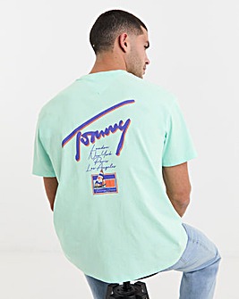 Tommy Jeans Relax Faded Back Graphic T-Shirt - Mint