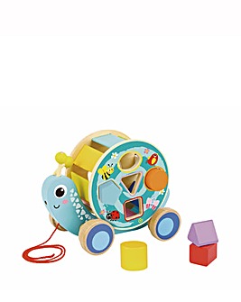 Tooky Toy Pull Along Wooden Snail