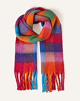 Accessorize Check Fluffy Blanket Scarf