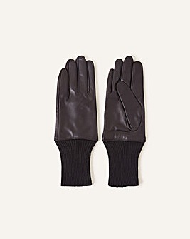Accessorize Leather Cuff Gloves