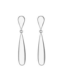 Inicio Recycled Sterling Silver Plated Long Drop Earrings