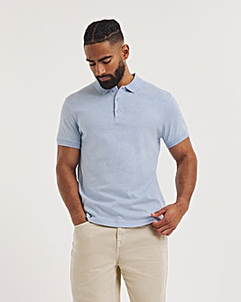 Marled Jersey Polo Long