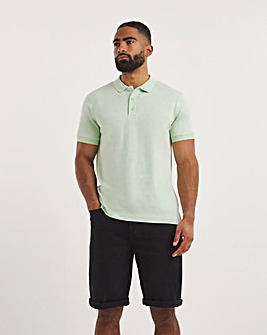 Marled Jersey Polo Long