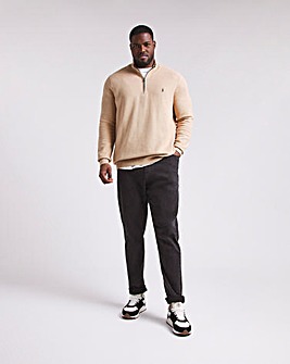 Polo Ralph Lauren Tan Marl Half Zip Knit Jumper Jacamo