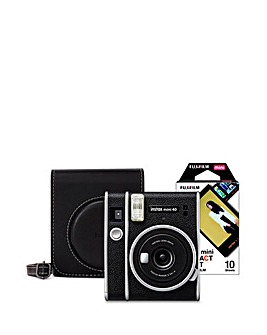 Fujifilm Instax Mini 40 Instant Camera + 10 Shot Contact Sheet Film and Case