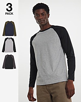 3 Pack Long Sleeve Raglan T-shirt Long