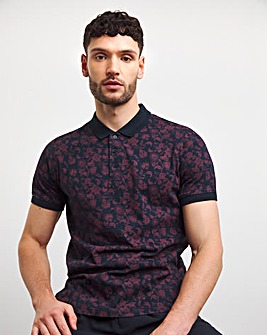 Mercerised All Over Floral Print Polo L