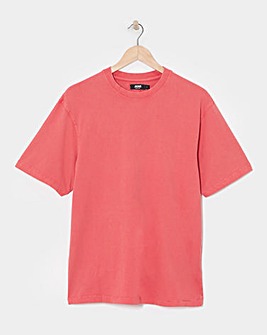Garment Dyed Relaxed Fit T-Shirt- Red