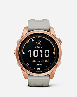 Garmin Fenix 7S Smart Watch - Rose Gold & Sand