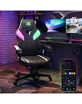 X Rocker Tempest Ergonomic PC Gaming Chair with LED Lights - RGB Black