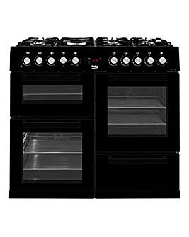 Beko KDVF100K Double Oven with Grill - Gas Range Cooker - Black