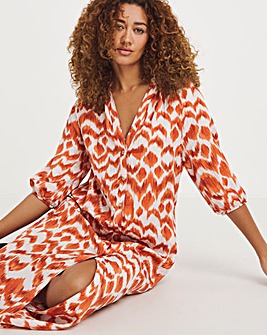 Printed Crinkle Kaftan Dress