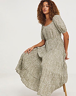 Cotton Volume Maxi Smock Dress