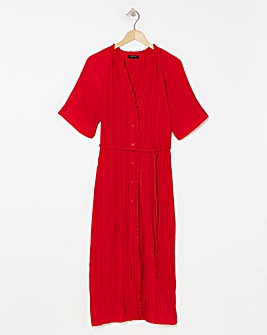 Pleated Occasion Button Through Dress