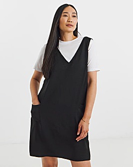 Textured Fabric Apron Dress