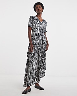 Soft Touch Jersey Tiered Asymmetrical Swing Dress