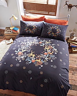 Bedding J D Williams Holly Wreath Duvet Cover Set