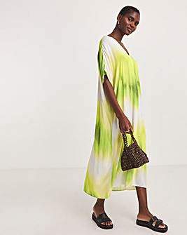 Crinkle Kaftan Overhead Midi Dress