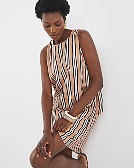 Stripe Sleeveless Shift Dress