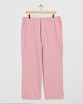 Simply Be Pink Cargo Jeans