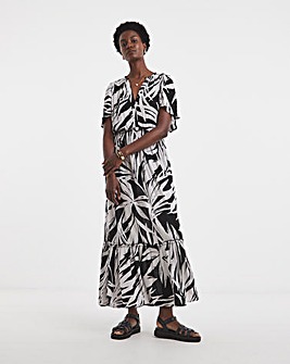 Crinkle Angel Maxi Sleeve Maxi Dress