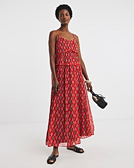 Chiffon Sleeveless Tiered Dress