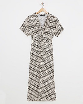 Short Sleeve Twist Front Dress