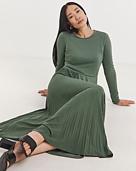 Pleated Panel Maxi Dress