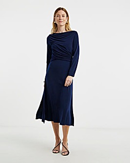 Long Sleeve Drape Detail Dress