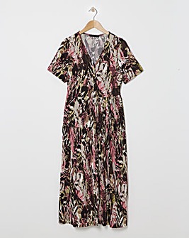 Asymmetric Pleated Panel Maxi Dress