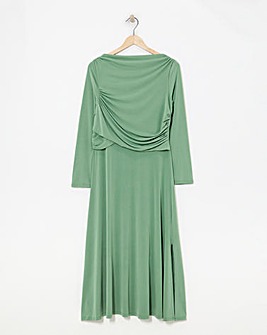 Long Sleeve Drape Detail Dress