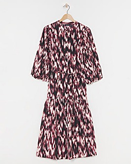 Puff Sleeve Button Through Dress