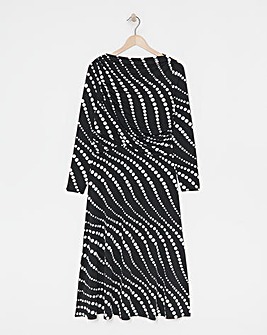 Long Sleeve Drape Detail Dress