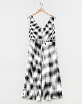 Check Jersey Pinafore Dress
